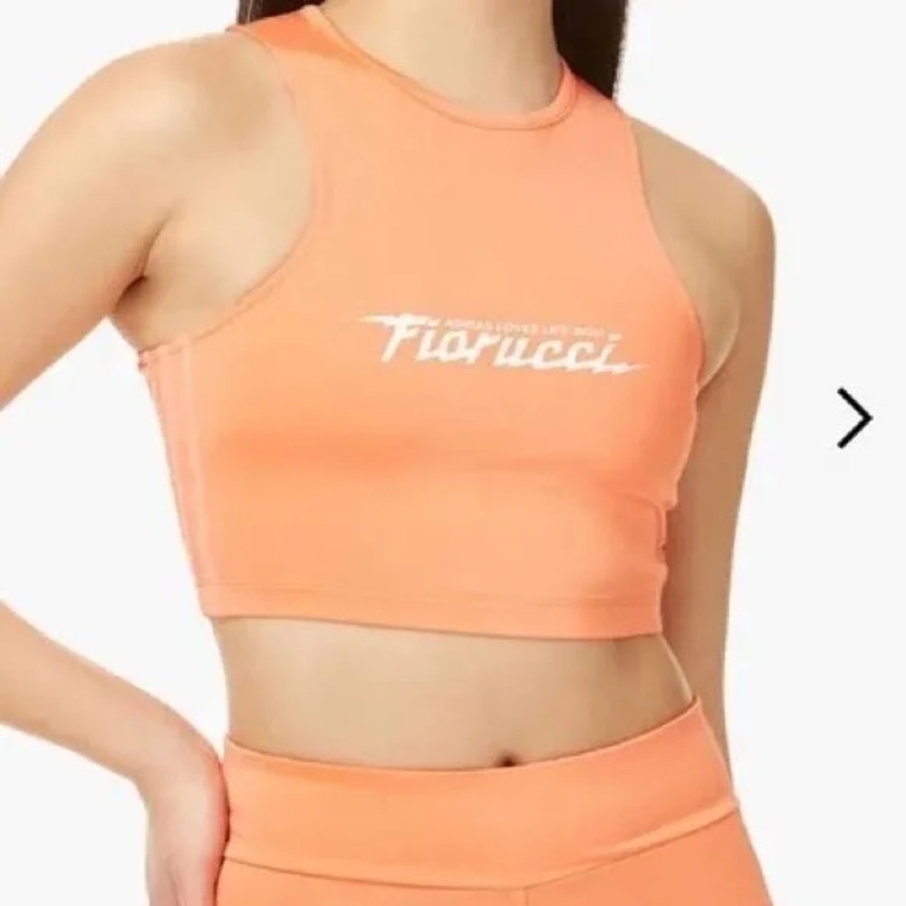 Adidas fiorucci sleeveless crop top orange peach M